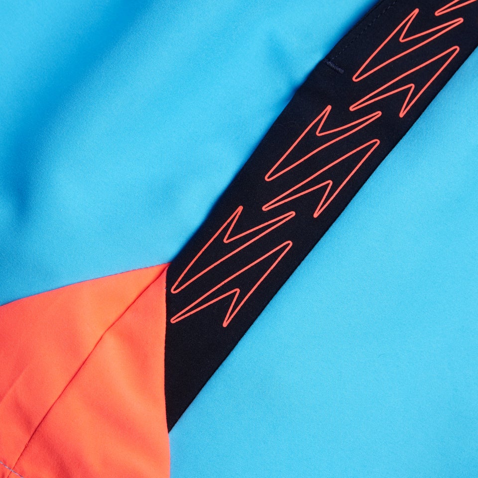 Herren Hyperboom Badeshorts mit Passe, 40 cm Blau/Rot