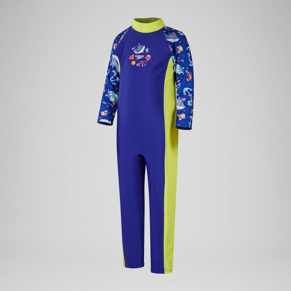 Boys' Printed All-In-One Sun Suit Blue