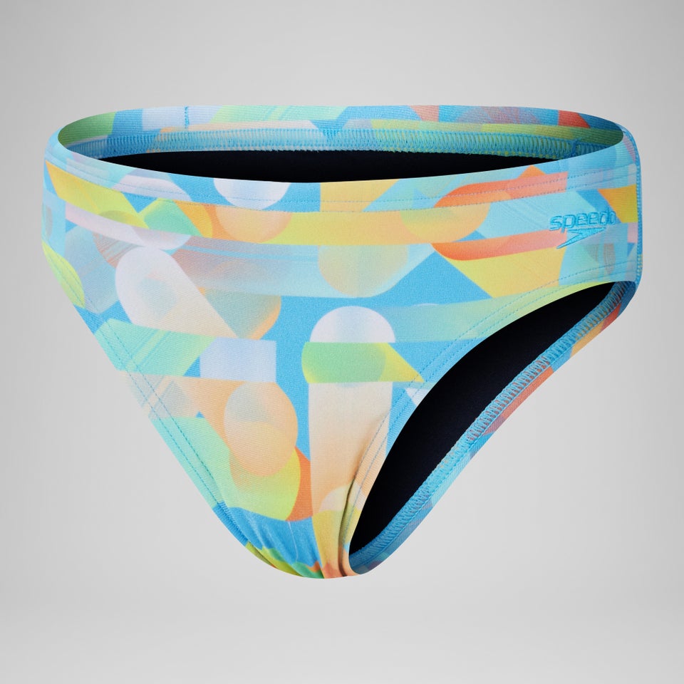 Jungen Badehose mit digitalem Allover-Print, 6,5 cm Blau