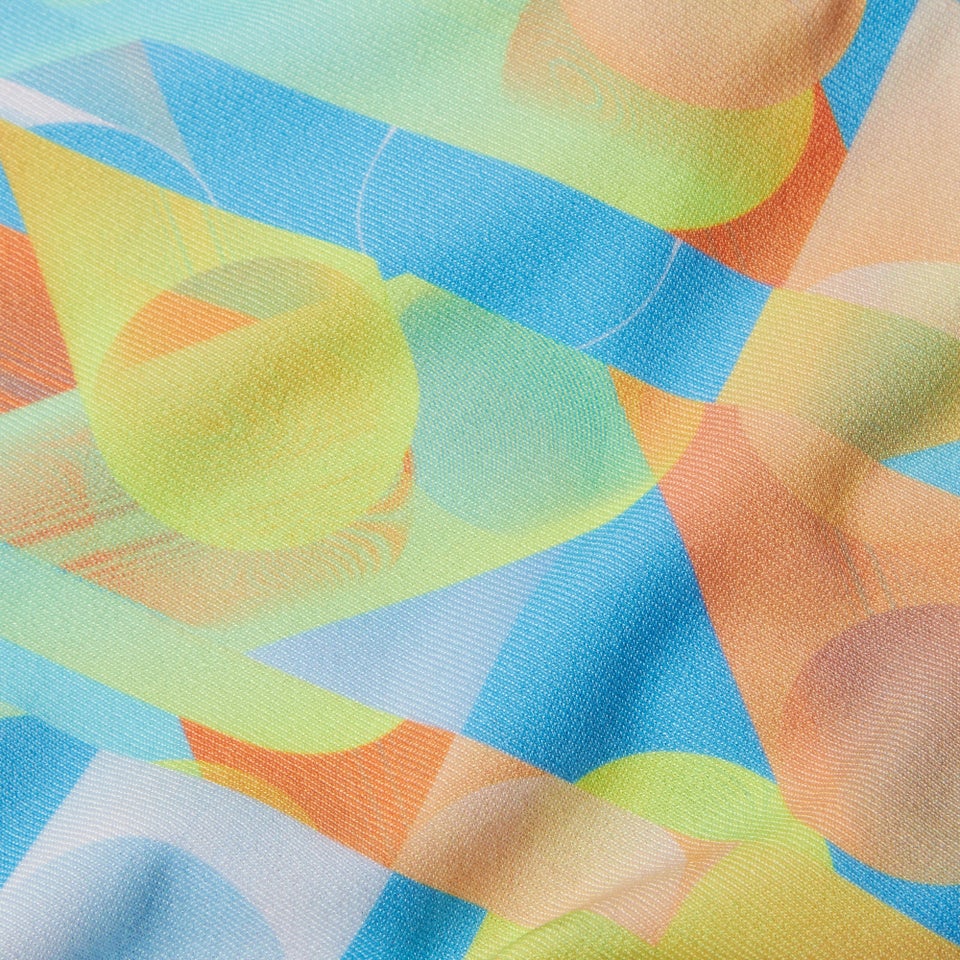 Jungen Badehose mit digitalem Allover-Print, 6,5 cm Blau