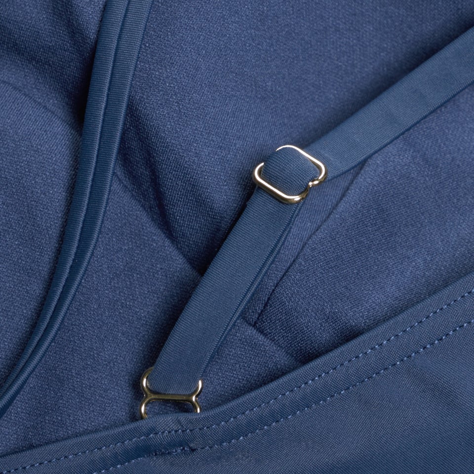 Damen Shaping-Badeanzug mit Bändern Marineblau