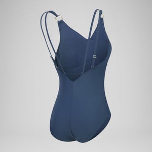 Damen Shaping-Badeanzug mit Bändern Marineblau