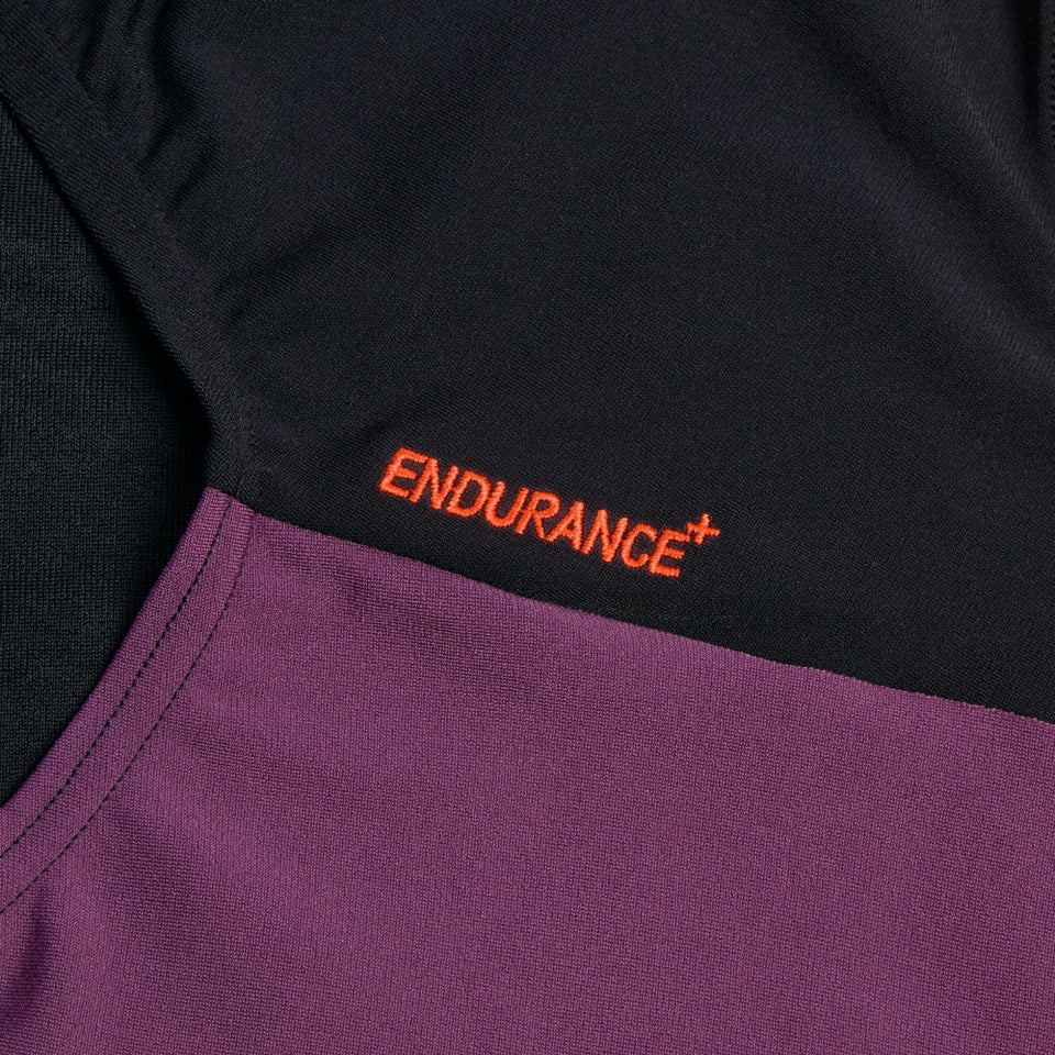 Maillot de bain à col montant et dos croisé Splice pour Femmes Noir/Prune dandy/Rouge sirène