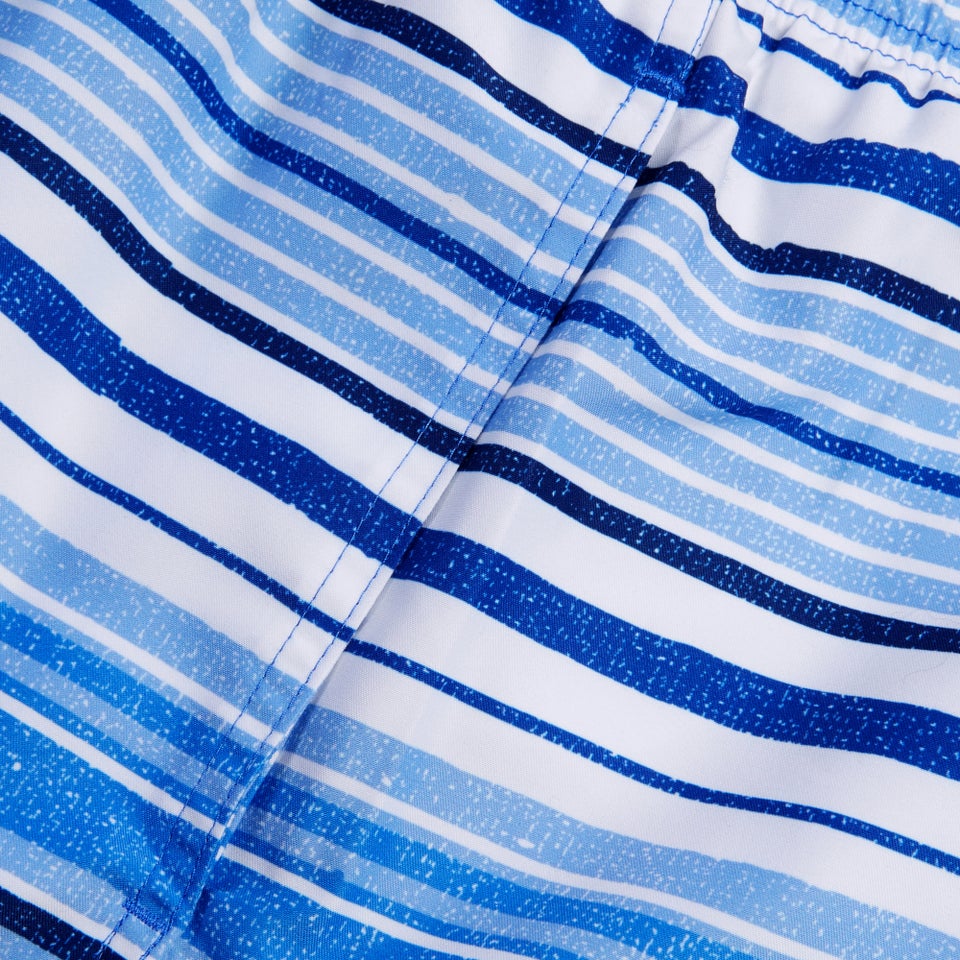 Herren Freizeit-Badeshorts mit Print, 16 Zoll Blau