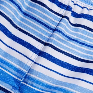 Herren Freizeit-Badeshorts mit Print, 16 Zoll Blau