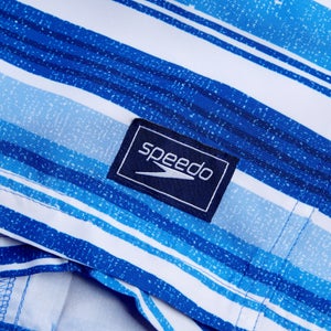 Herren Freizeit-Badeshorts mit Print, 16 Zoll Blau