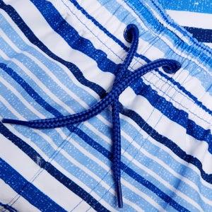 Herren Freizeit-Badeshorts mit Print, 16 Zoll Blau