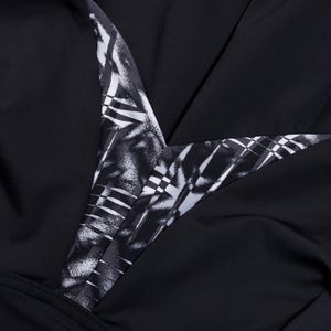 Maillot de bain 1 pièce Femmes OpusGem DD+ imprimé pour Femmes Noir/Gris oxydé/Blanc