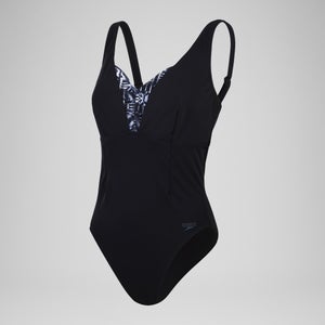 Maillot de bain 1 pièce Femmes OpusGem DD+ imprimé pour Femmes Noir/Gris oxydé/Blanc