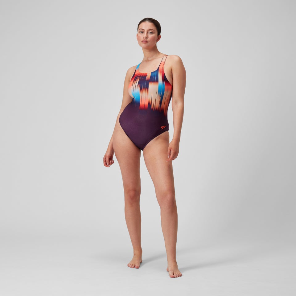 Women's Digital Printed Medalist Swimsuit Purple/Red