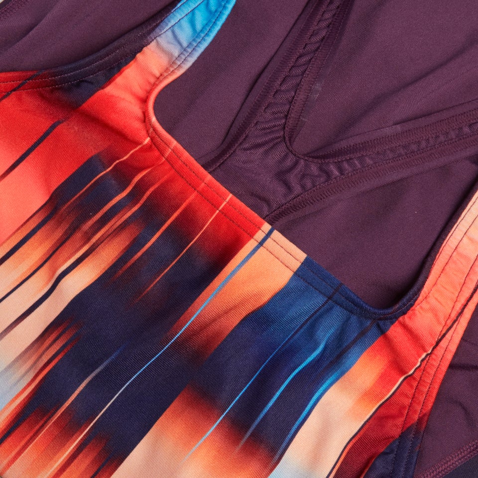 Women's Digital Printed Medalist Swimsuit Purple/Red