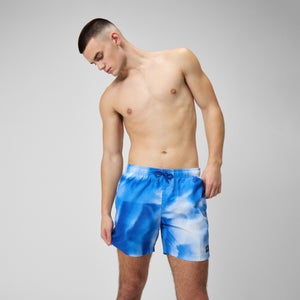 Men's Digital Printed Leisure 16" Swim Shorts Blue
