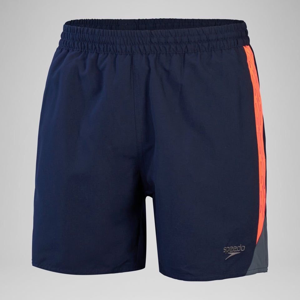 Herren Hyperboom Badeshorts mit Passe, 40 cm Marineblau/Rot