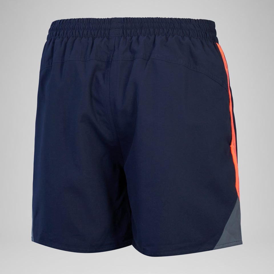 Herren Hyperboom Badeshorts mit Passe, 40 cm Marineblau/Rot