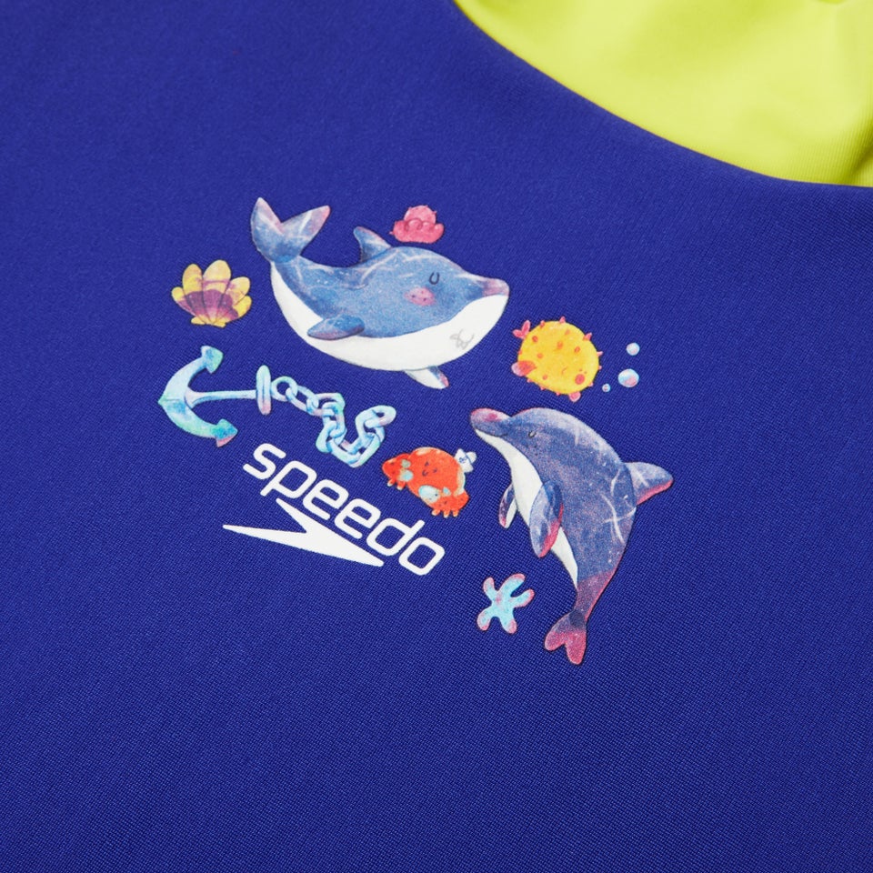 Jungen Set mit kurzärmeligen Rash-Top und Digital-Print Blau