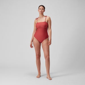 Damen Shaping-Bandeau-Badeanzug Rot