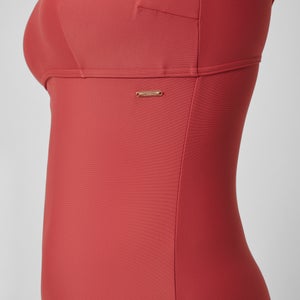 Damen Shaping-Bandeau-Badeanzug Rot