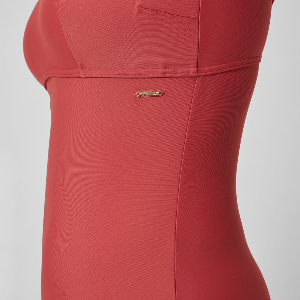 Damen Shaping-Bandeau-Badeanzug Rot