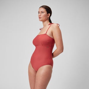Damen Shaping-Bandeau-Badeanzug Rot