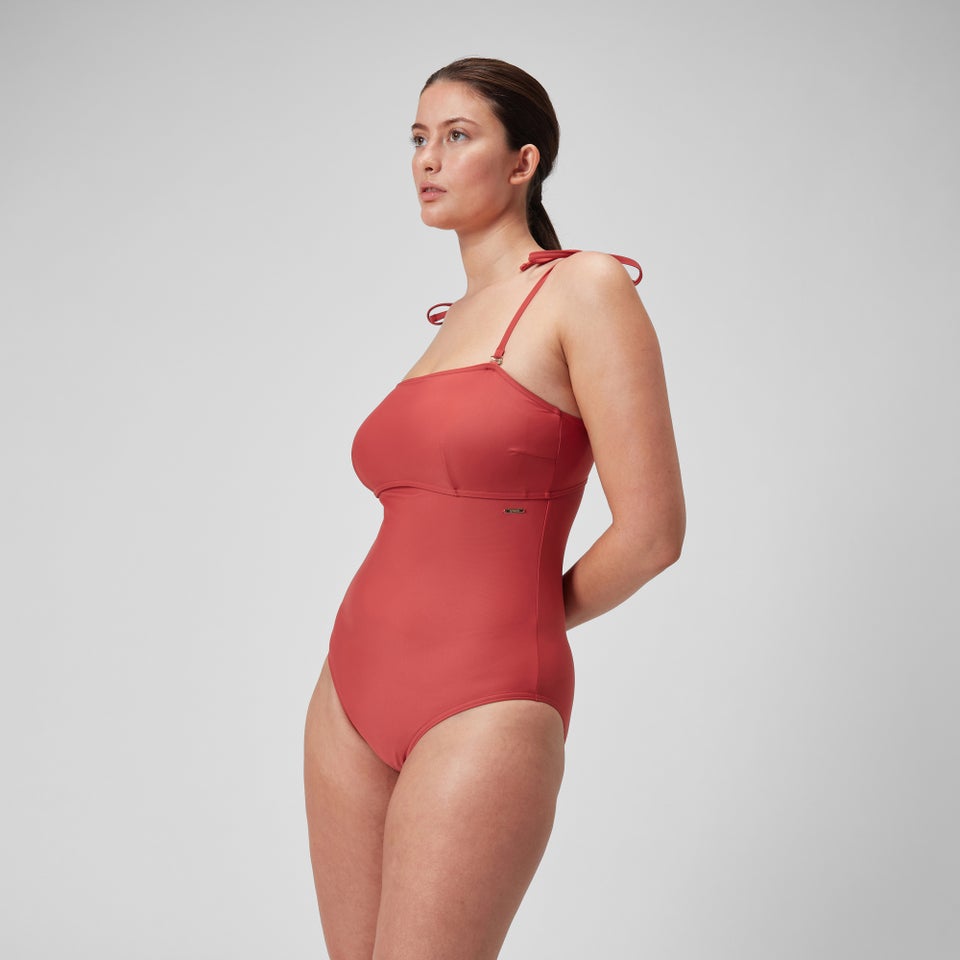Damen Shaping-Bandeau-Badeanzug Rot