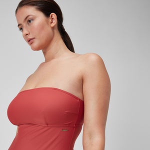 Damen Shaping-Bandeau-Badeanzug Rot