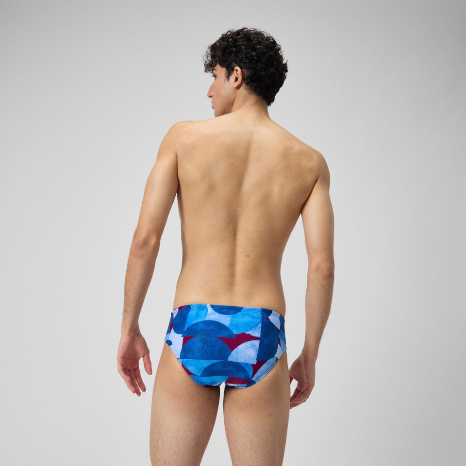 Slip de bain Hommes 8 cm Allover Digital pour Hommes Bleu/Violet