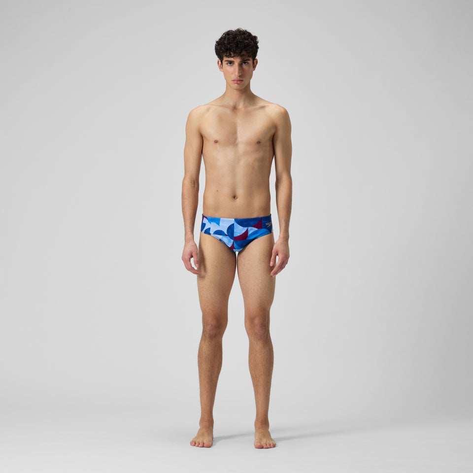 Slip de bain Hommes 8 cm Allover Digital pour Hommes Bleu/Violet