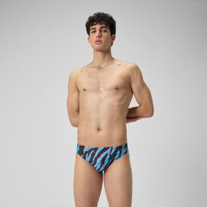 Slip de bain Hommes 5 cm Allover Digital pour Hommes Noir/Bleu picton/Rouge sirène - 26