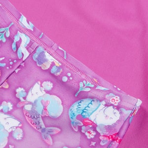 Ensemble Fille avec haut rashguard à manches courtes Digital pour Filles Rose kiki/Violeta/Caribe