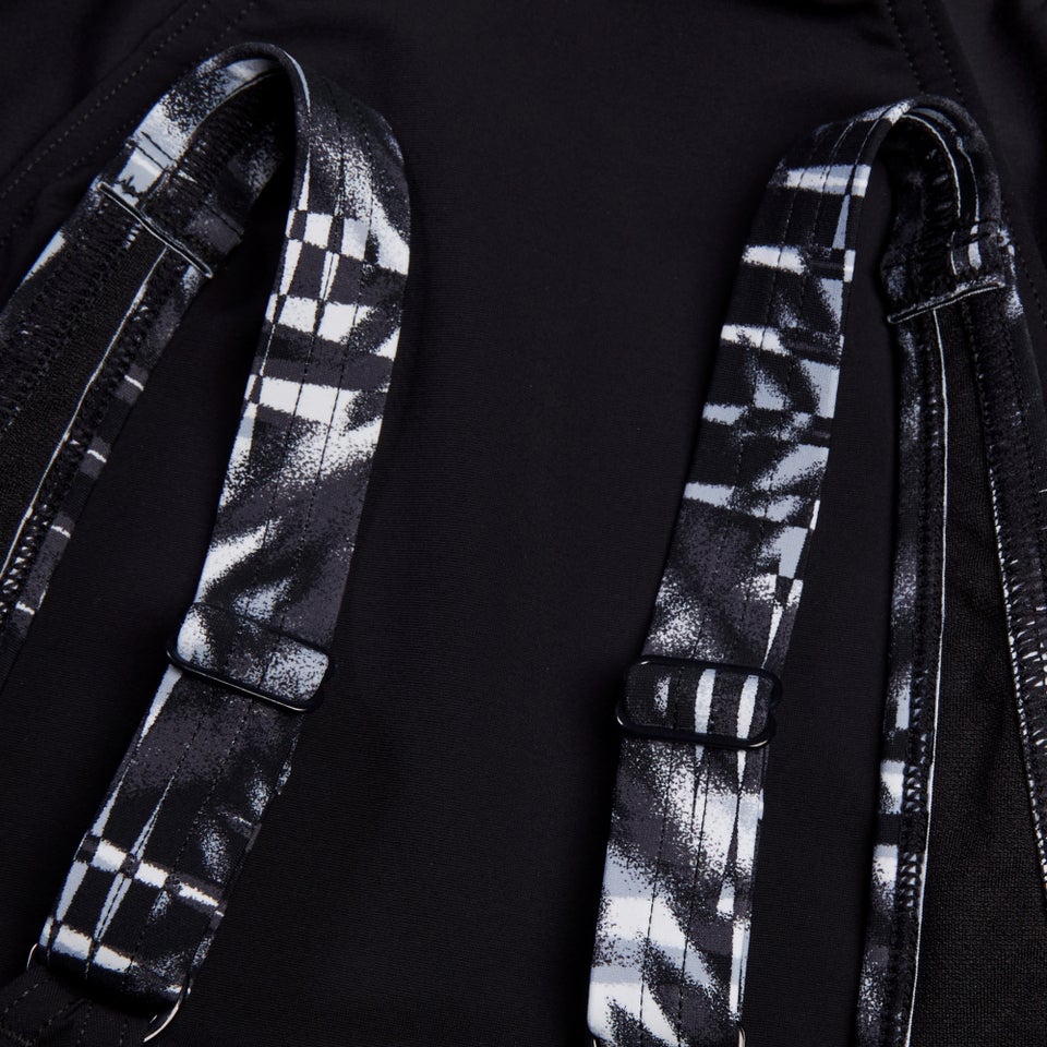 Damen ContourEclipse Shaping-Badeanzug mit Print Schwarz/Grau