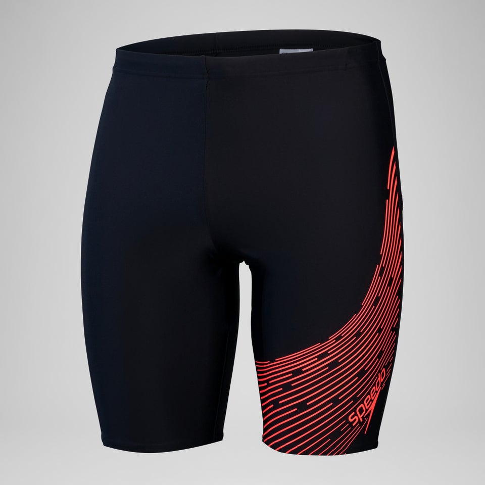 Jammer Hommes Medley Logo pour Hommes Noir/Rouge sirène