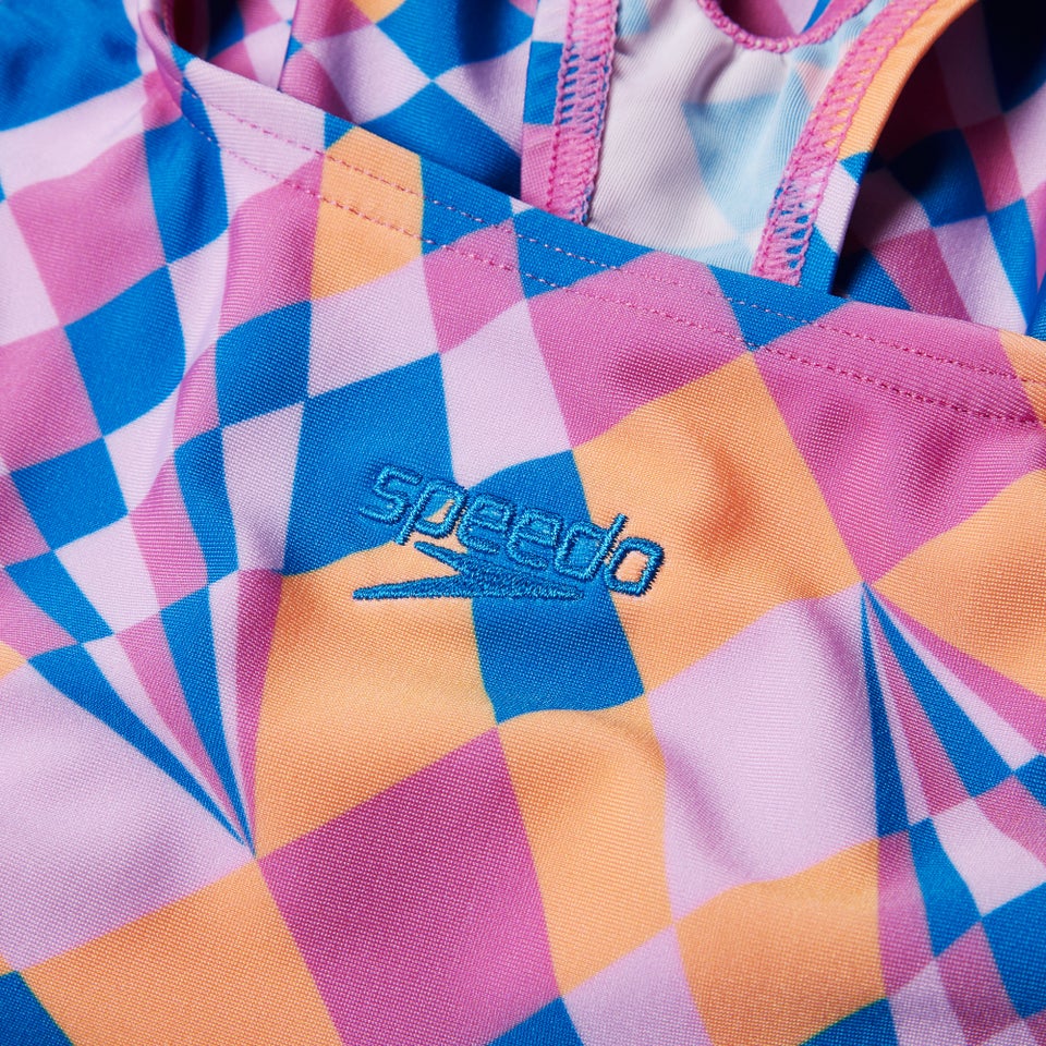 Mädchen Medalist Badeanzug mit Print Pink