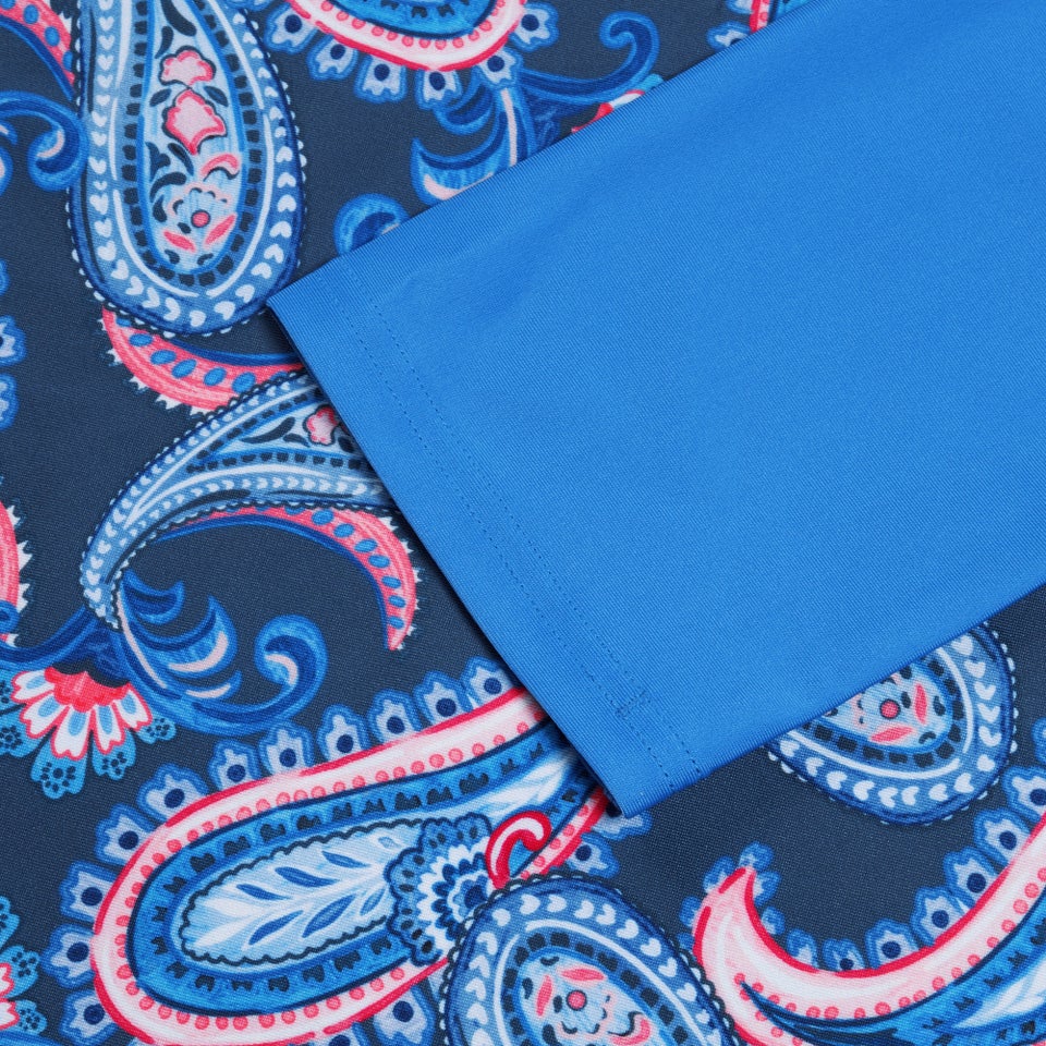 Damen Langarmbadeoberteil mit Print Marineblau/Blau