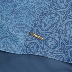 Damen Badeanzug mit eckigem Ausschnitt und Print Marineblau/Blau