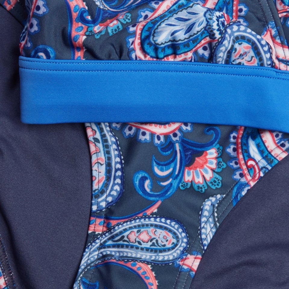 Damen Triangel-Bikini mit Schnürung und Print Blau/Marineblau