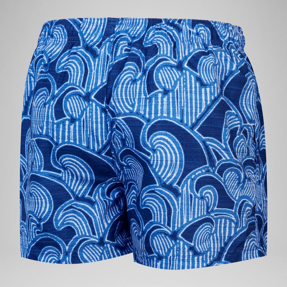 Men's Digital Printed Leisure 14" Swim Shorts Blue