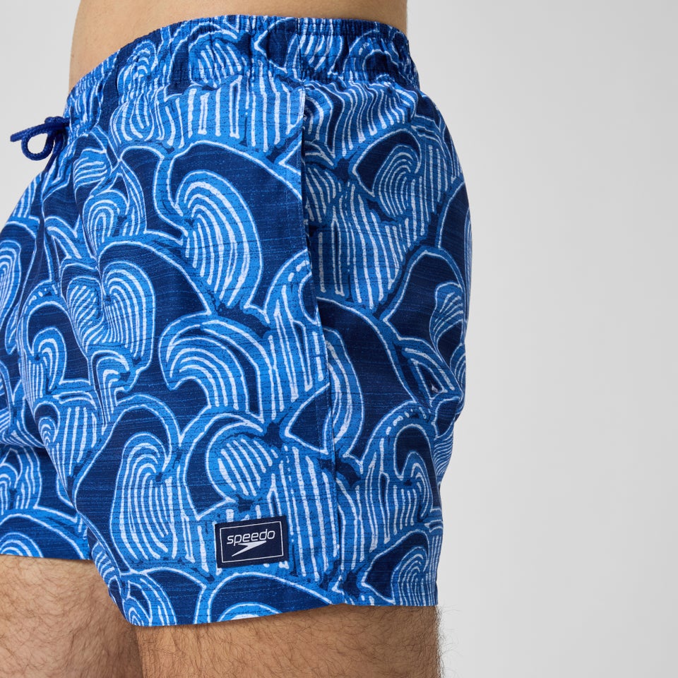 Men's Digital Printed Leisure 14" Swim Shorts Blue