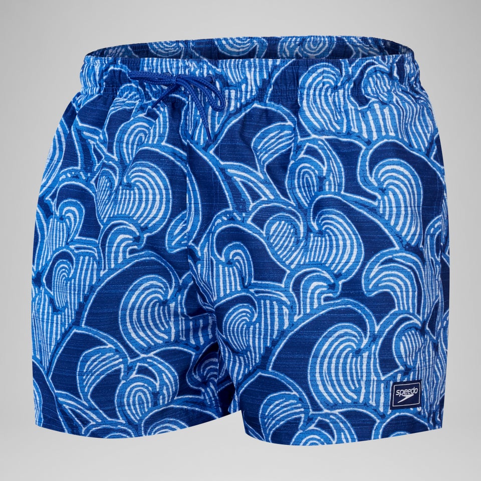 Men's Digital Printed Leisure 14" Swim Shorts Blue