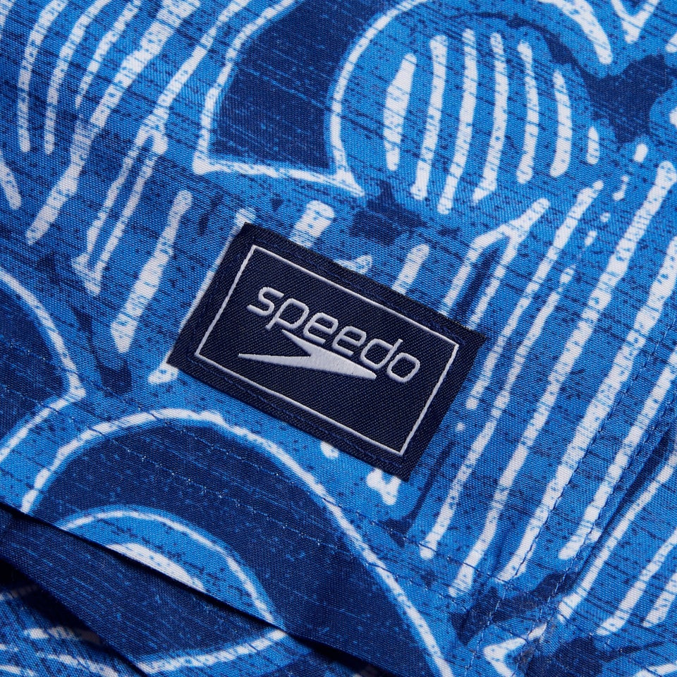 Men's Digital Printed Leisure 14" Swim Shorts Blue