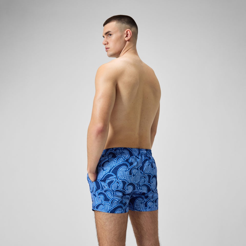 Men's Digital Printed Leisure 14" Swim Shorts Blue