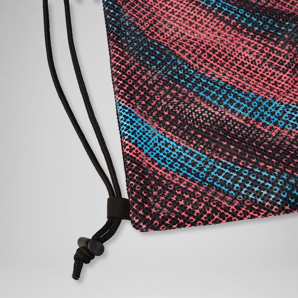 Sac en filet imprimé Noir/Bleu picton/Rouge sirène