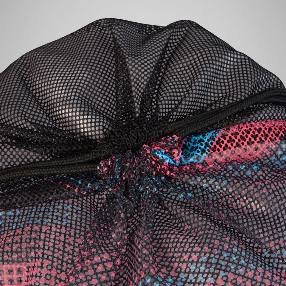 Sac en filet imprimé Noir/Bleu picton/Rouge sirène