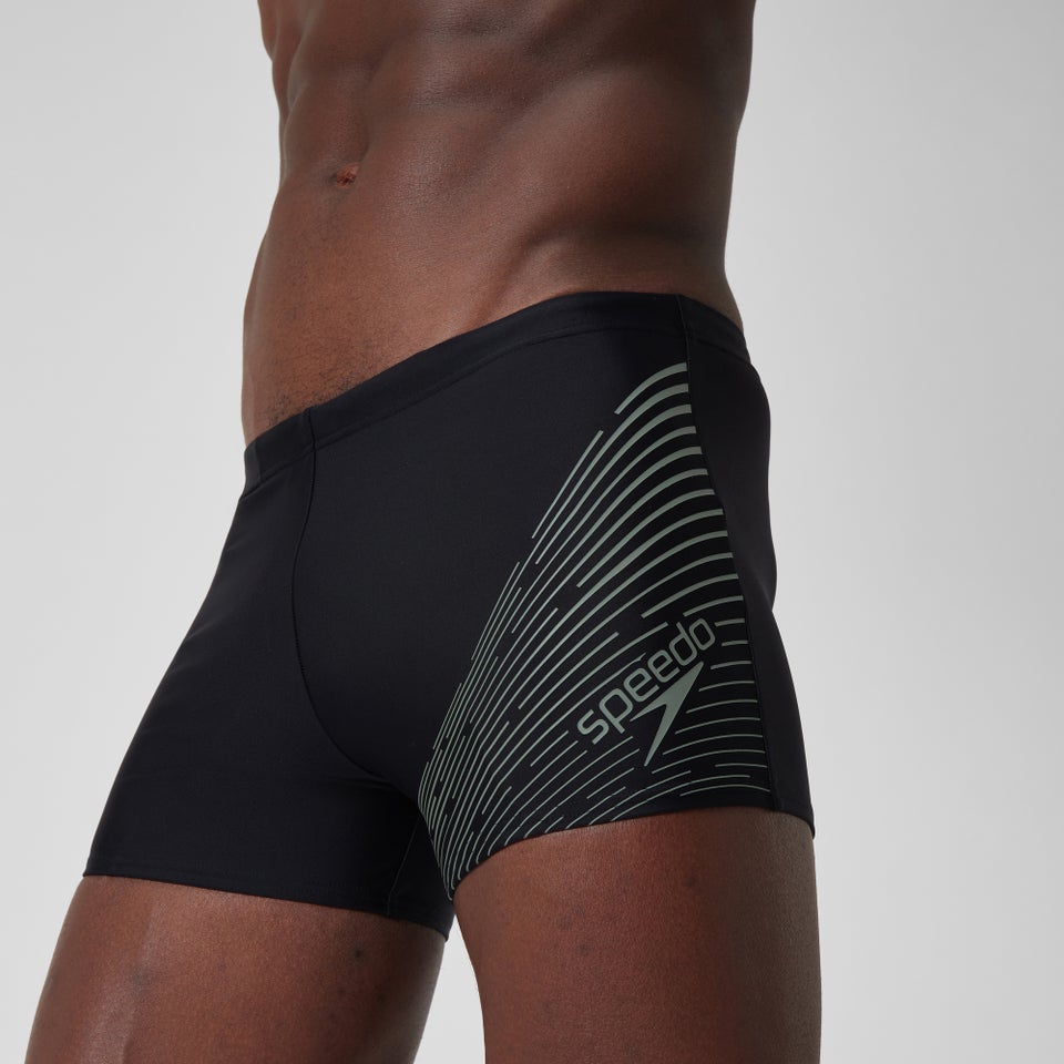 Herren Medley Aquashorts mit Logo Schwarz/Grün