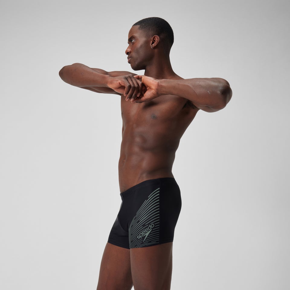 Herren Medley Aquashorts mit Logo Schwarz/Grün