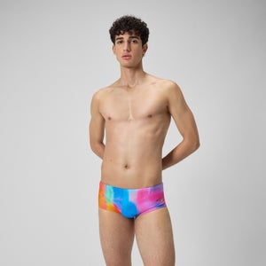 Slip de bain Hommes pour entraînement en club 13,5 cm Allover Rose kiki/Jus de citron/Bleu picton - 30