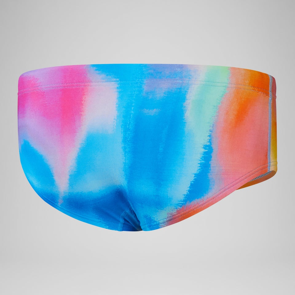 Slip de bain Hommes pour entraînement en club 13,5 cm Allover Rose kiki/Jus de citron/Bleu picton