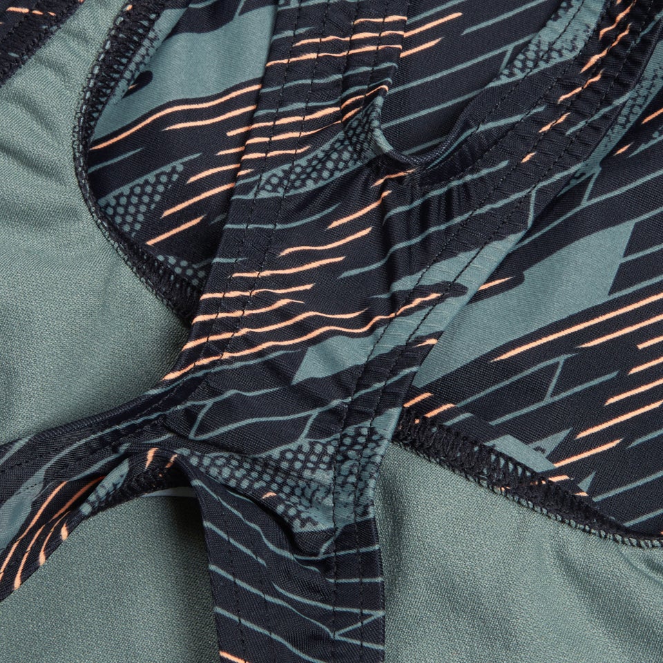 Girls' HyperBoom Allover Medalist Swimsuit Black/Green