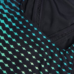 Maillot Femmes - Medalist imprimé numérique pour Femmes Noir/Bleu sarcelle foncé/Vert arlequin