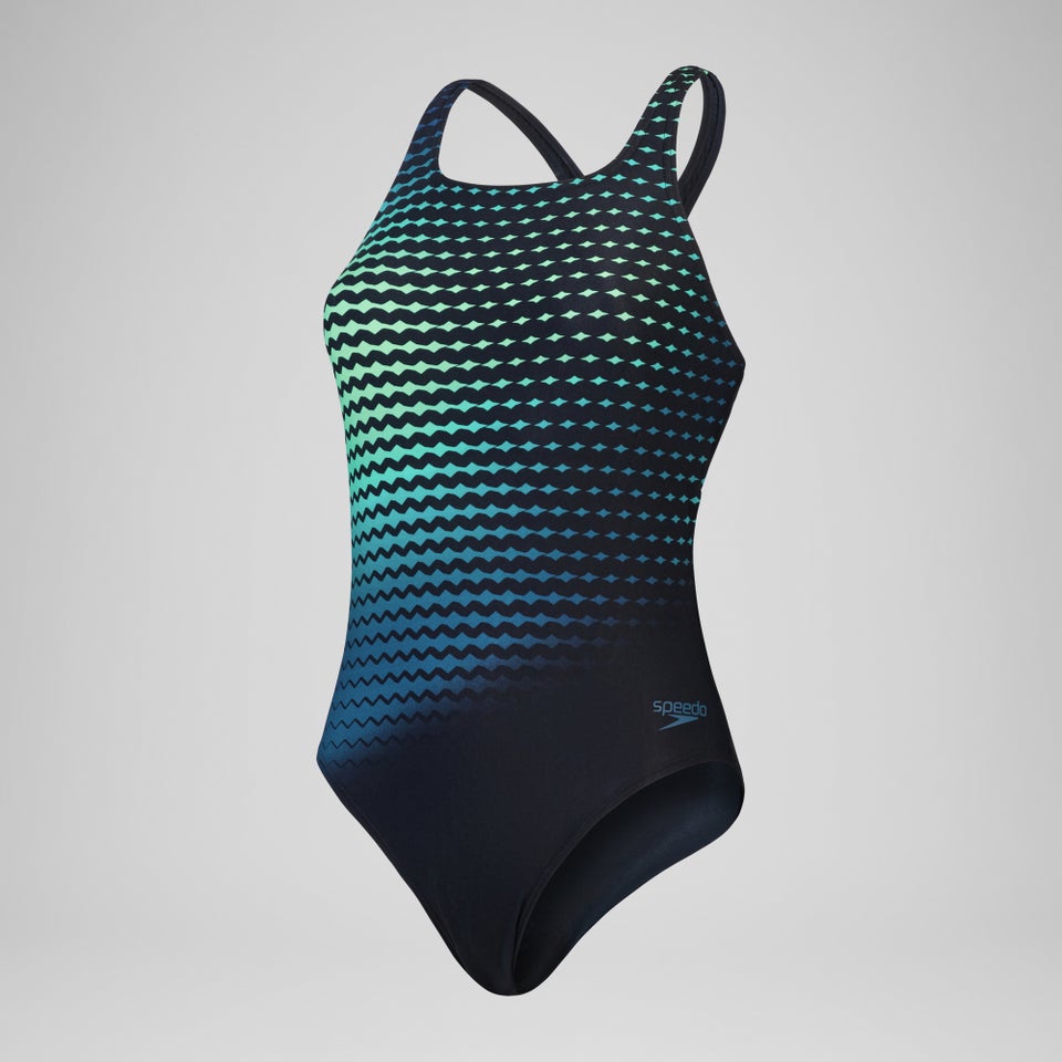 Maillot Femmes - Medalist imprimé numérique pour Femmes Noir/Bleu sarcelle foncé/Vert arlequin