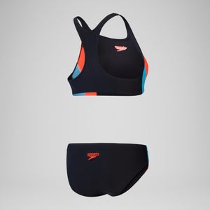 Maillot de bain 2 pièces Colourblock Splice 2.0 pour Femmes Noir/Rouge sirène/Bleu picton